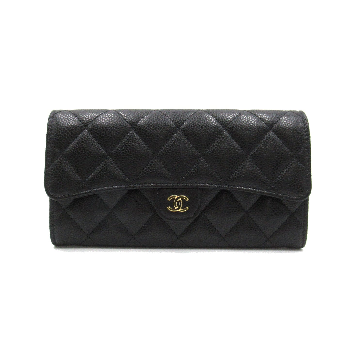 Chanel Zip Long Wallet Double Fold Wallet Caviar S  Black Box