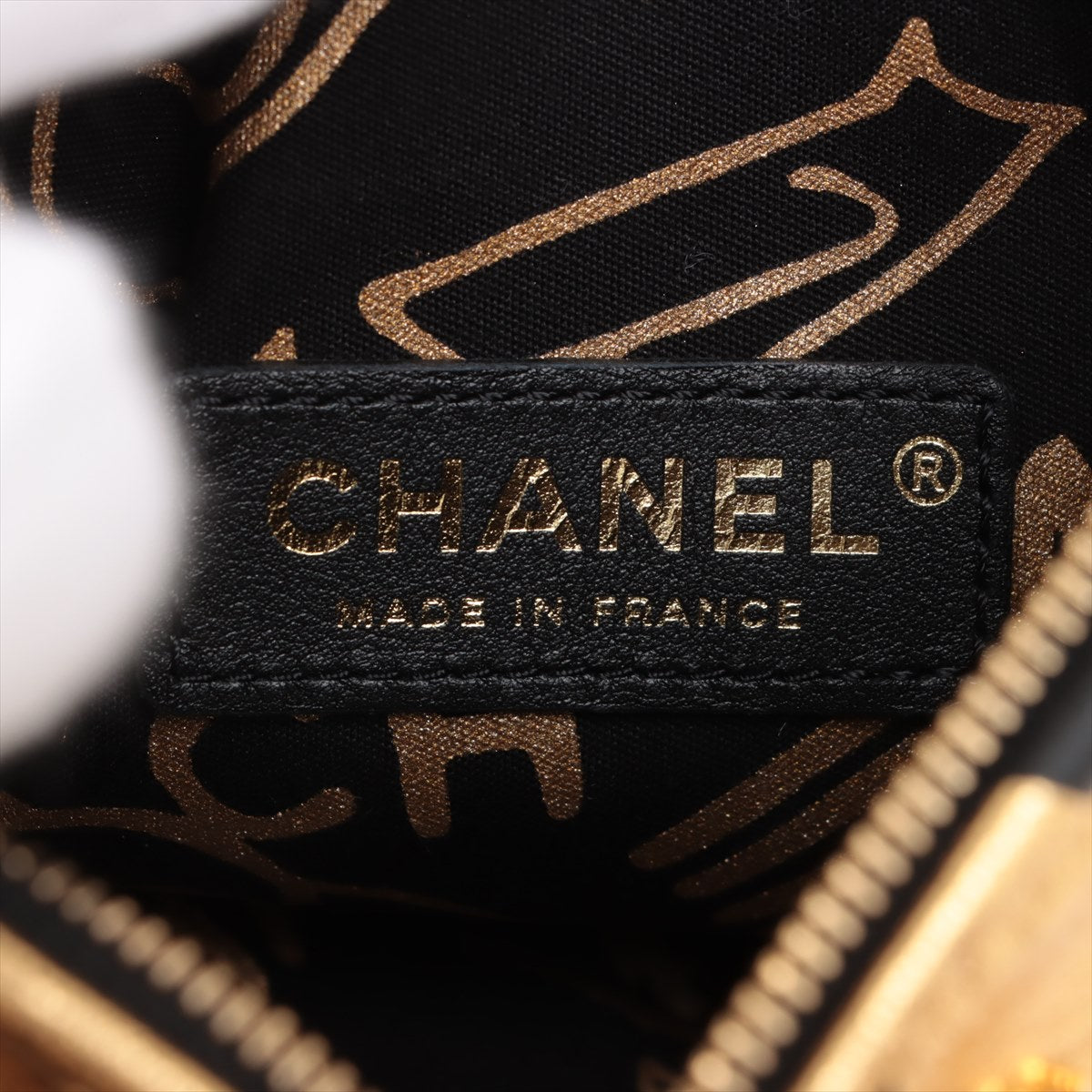 Chanel Strip  Handbag Pyramid Black x G Gold Gold  28th