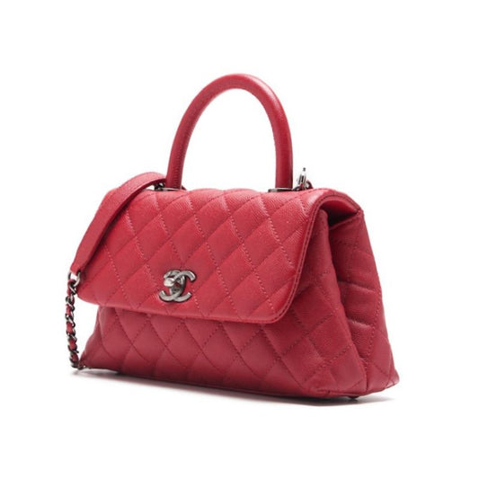 CHANEL Matrasse Coco Handle 2WAY Handbag Caviar S Red (Silver G ) Handbag  Shoulder Bag Ladies Handbag Hybrid 【 Delivery】 Netherlands Online