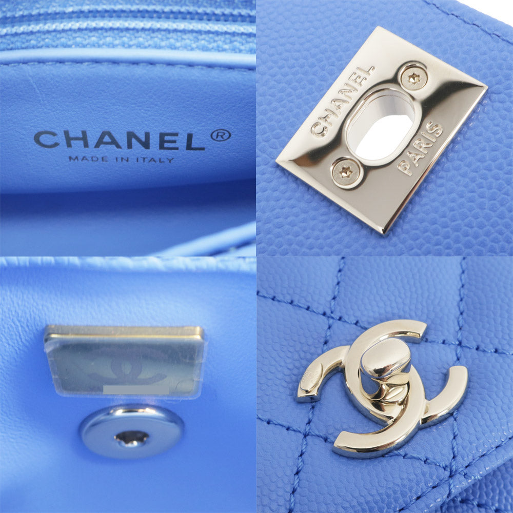 Chanel Coco Handle XXS Green  S Handbag Blue Sheldon GD Gware AS2215