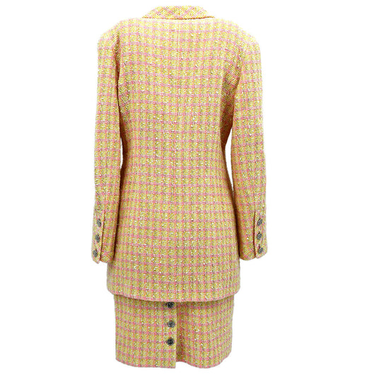 Chanel Setup Suit Jacket Skirt Pink 96P #40