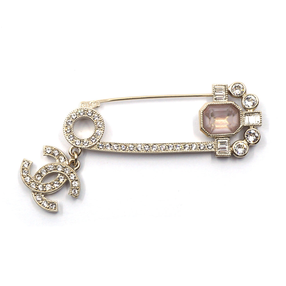 Chanel Pin Brooch Coco Line Stone C22B Accessoires Small  G AB9344