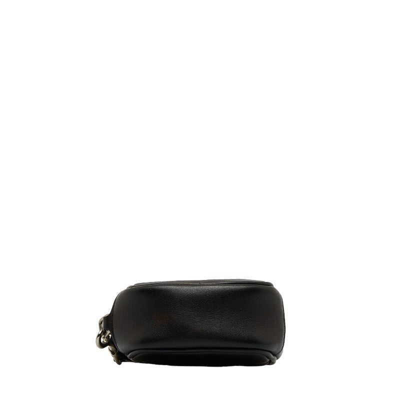 Saint Laurent Round Clutch Bag in Leather Black