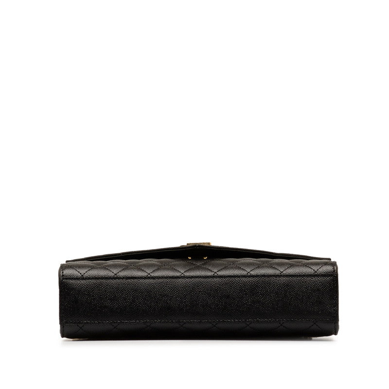 Saint Laurent YSL logo monogram envelope chain shoulder bag black g leather ladies saint laurent