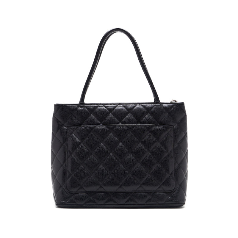 Chanel Matrasse ed Tote Caviar S Black (Silver G ) 's Bag Lady's Start Bag Tote Bag Hybrid 【 Ship】 Khao Yamamoto Online