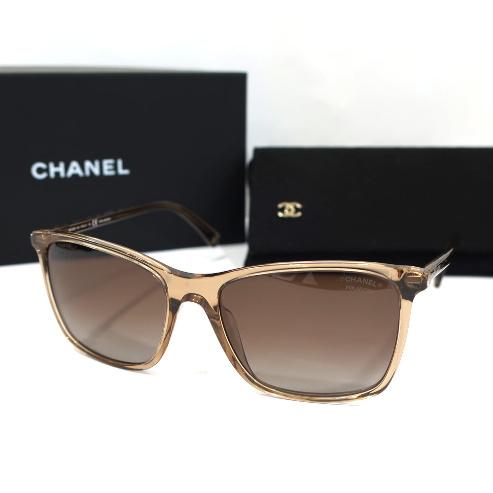 Chanel S Square Coco 5447-A c.1090/S9 Brown Silver G   Women  Sunglasses Box