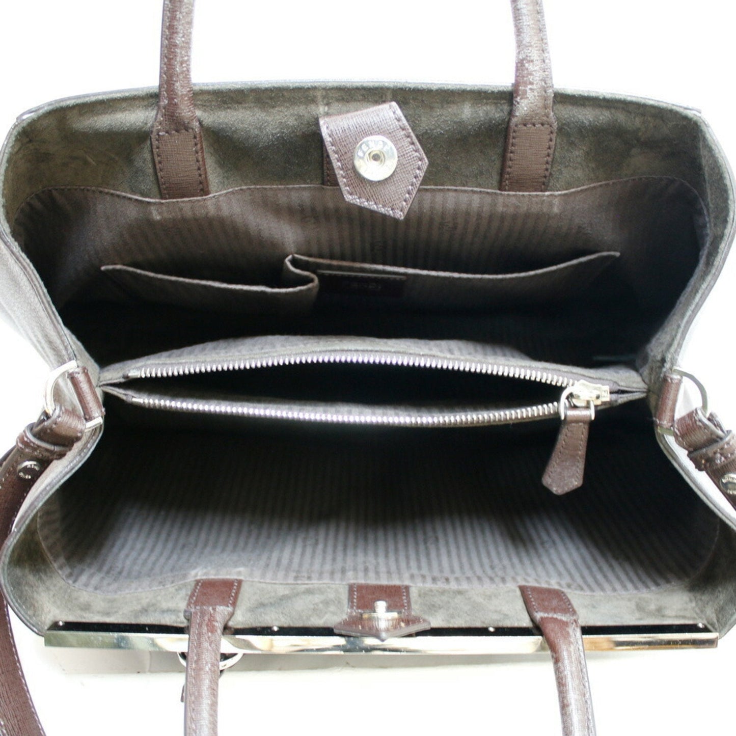 FENDI shoulder bag handbag brown ladies leather