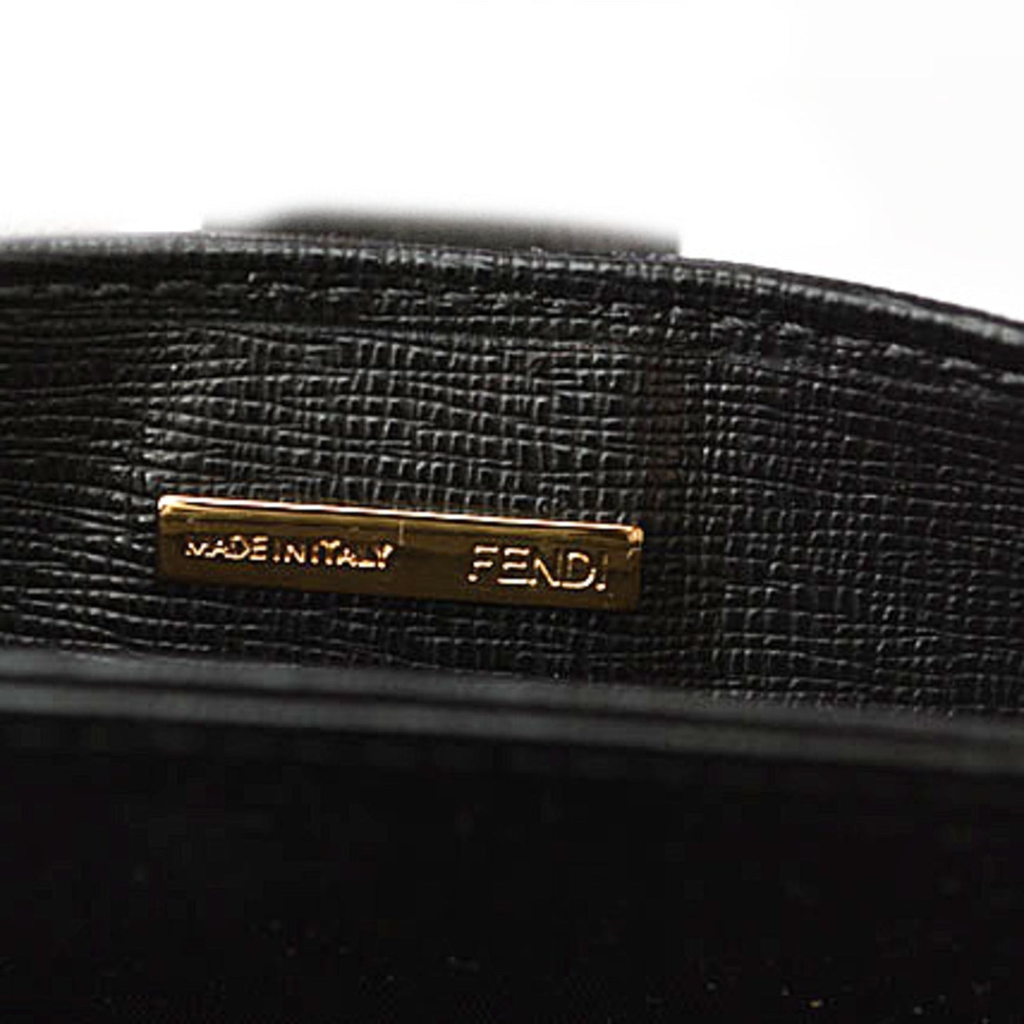 Fendi card case business holder FENDI leather black gold