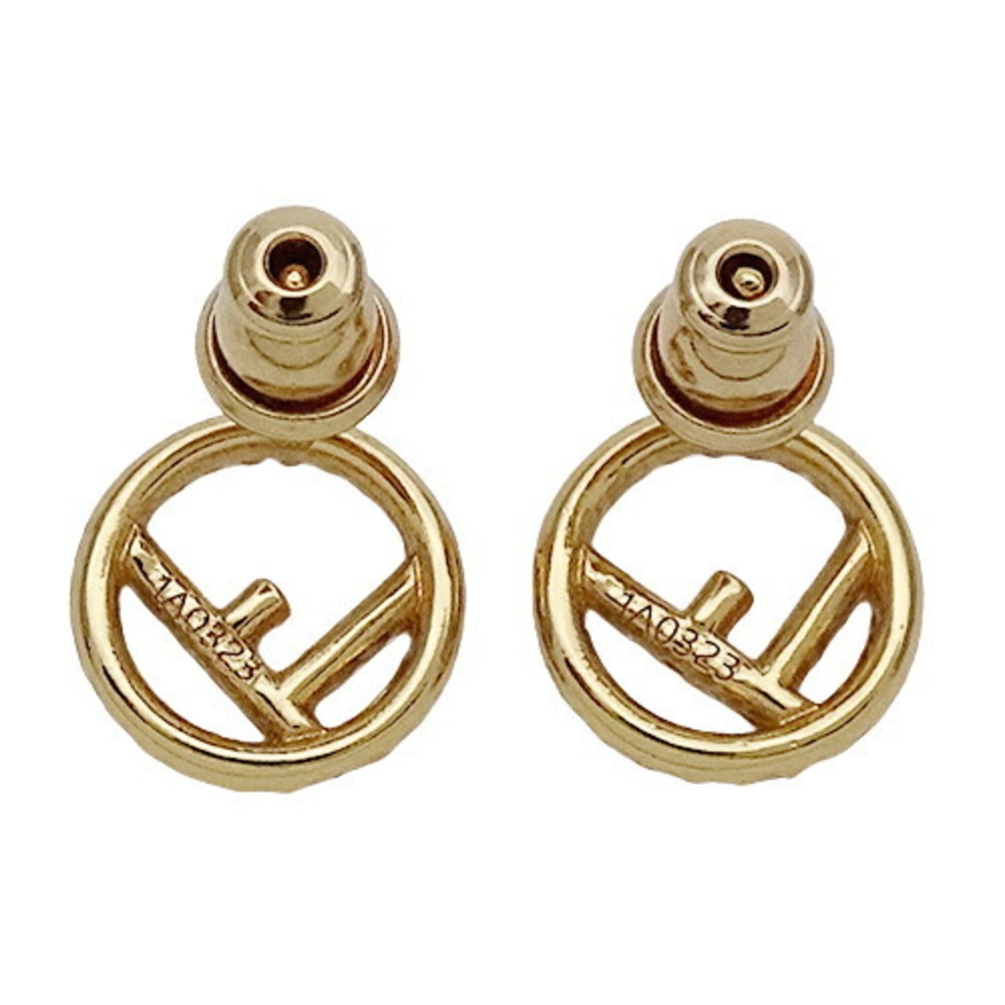 FENDI earrings ladies gold rhinestone stone stud