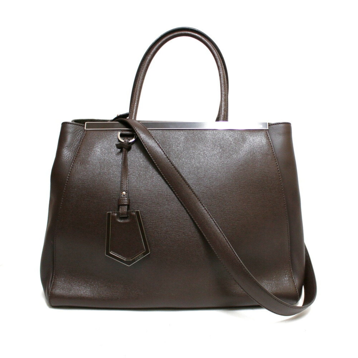 FENDI shoulder bag handbag brown ladies leather