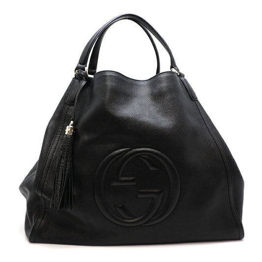 Gucci Interlocking Tassel Bag Women's Tote 282308 Leather Black