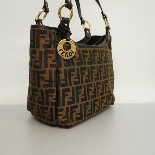 FENDI  Zucca Tote Bag Women's Nylon Canvas Brown