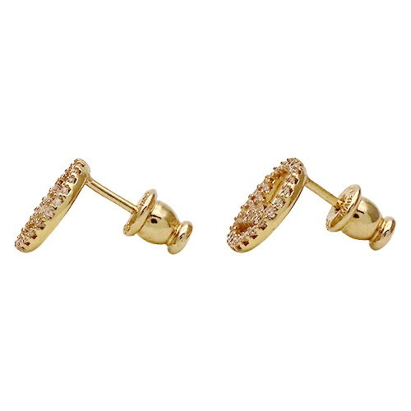 FENDI earrings ladies gold rhinestone stone stud