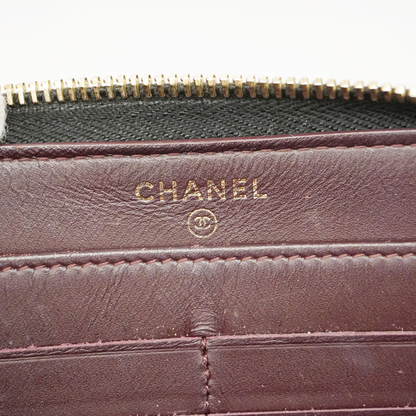 CHANEL Matelasse Gold Hardware Women's Caviar Leather Long Wallet Black