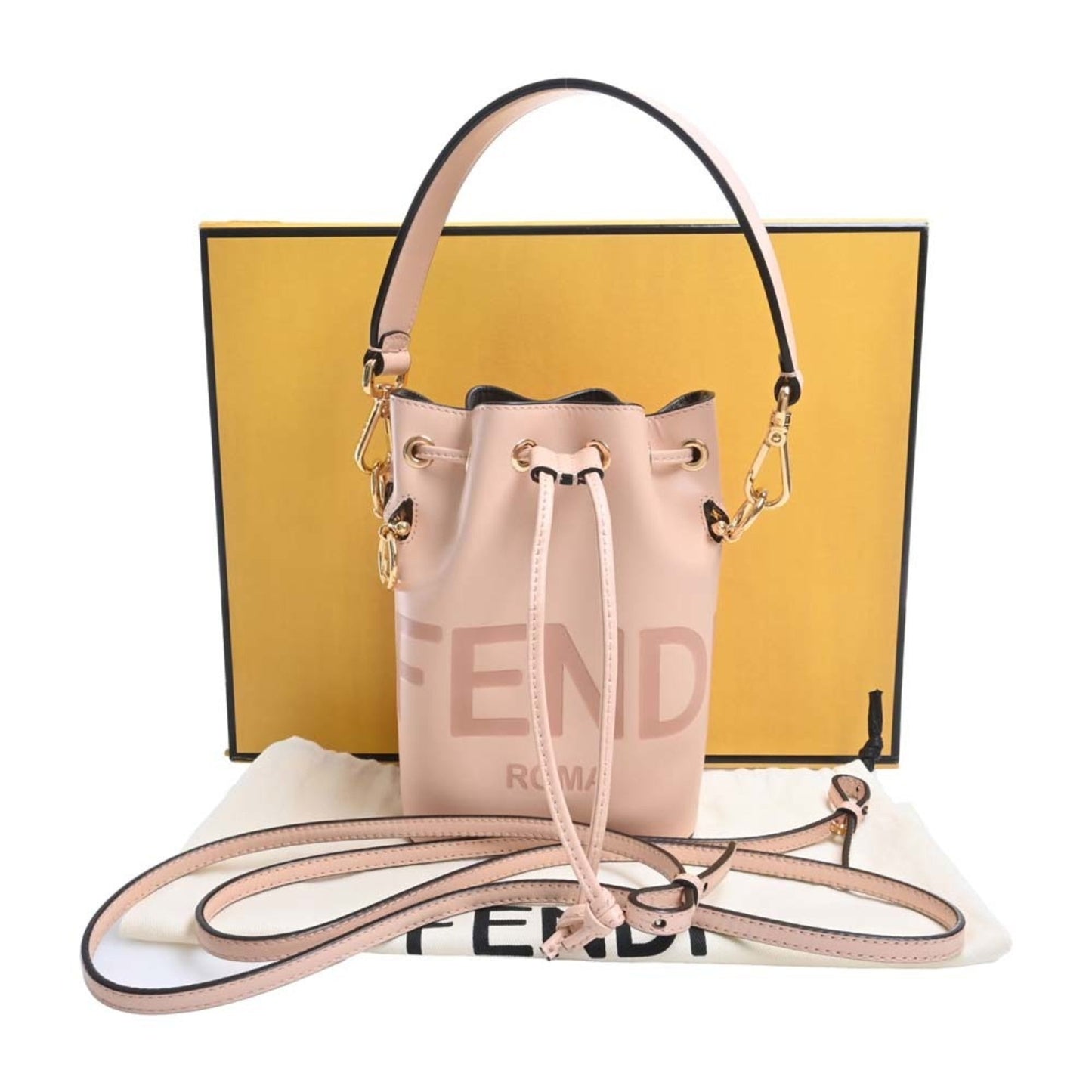 FENDI Leather Mon Tresor Handbag 8BS010 Pink Ladies