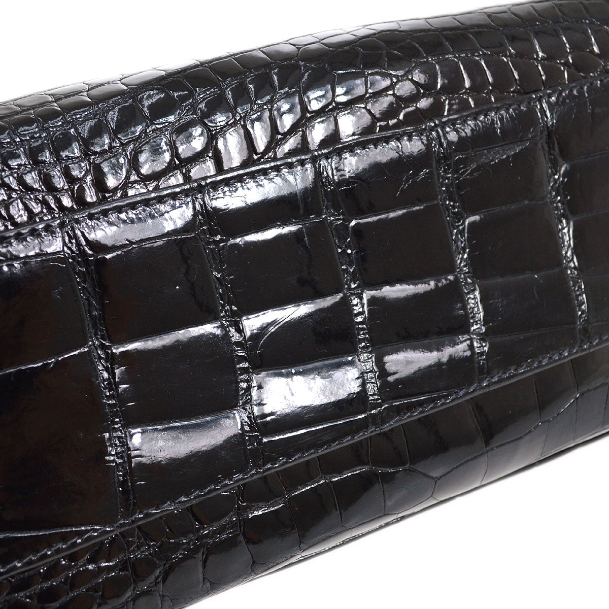 CHANEL * 1997-1999 Black Crocodile Kelly 30