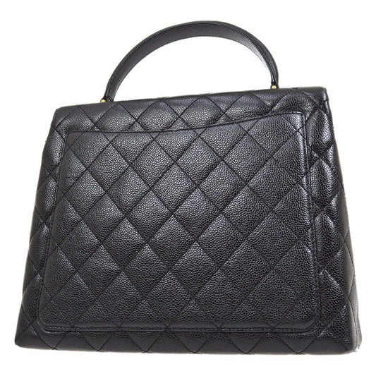 CHANEL 2000-2001 Quilted Kelly 30 Black Caviar