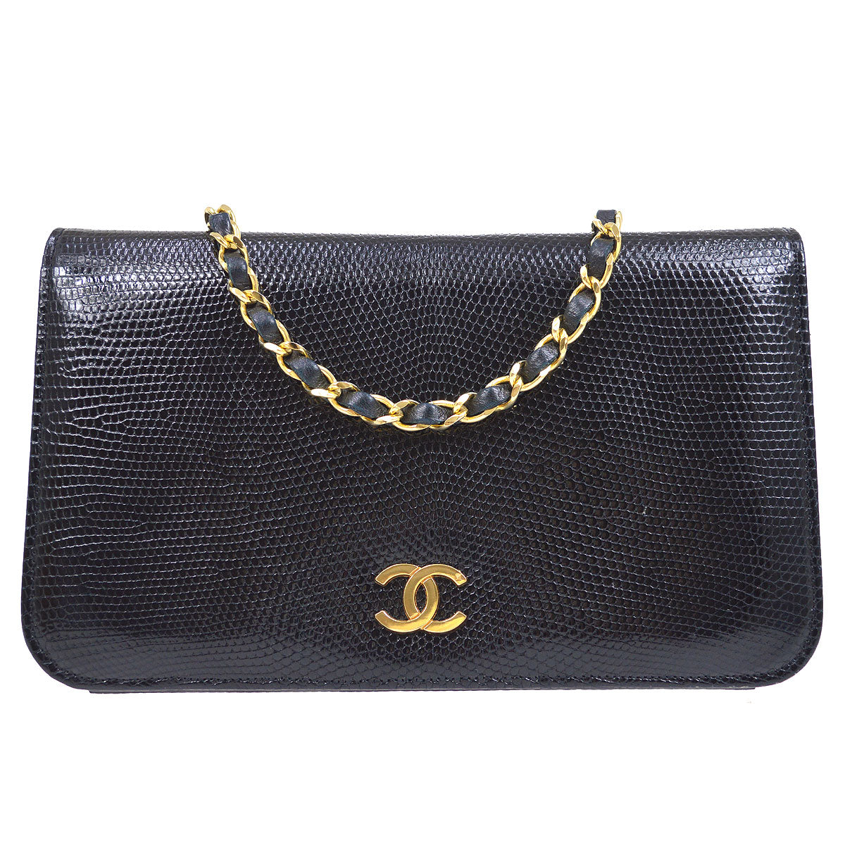 CHANEL * 1986-1988 Pushlock Full Flap Small Black Lambskin