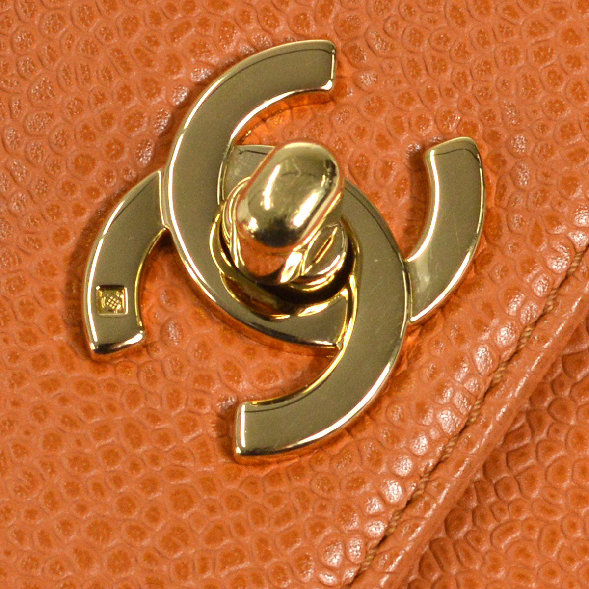 CHANEL 1997-1999 Kelly 30 Orange Caviar