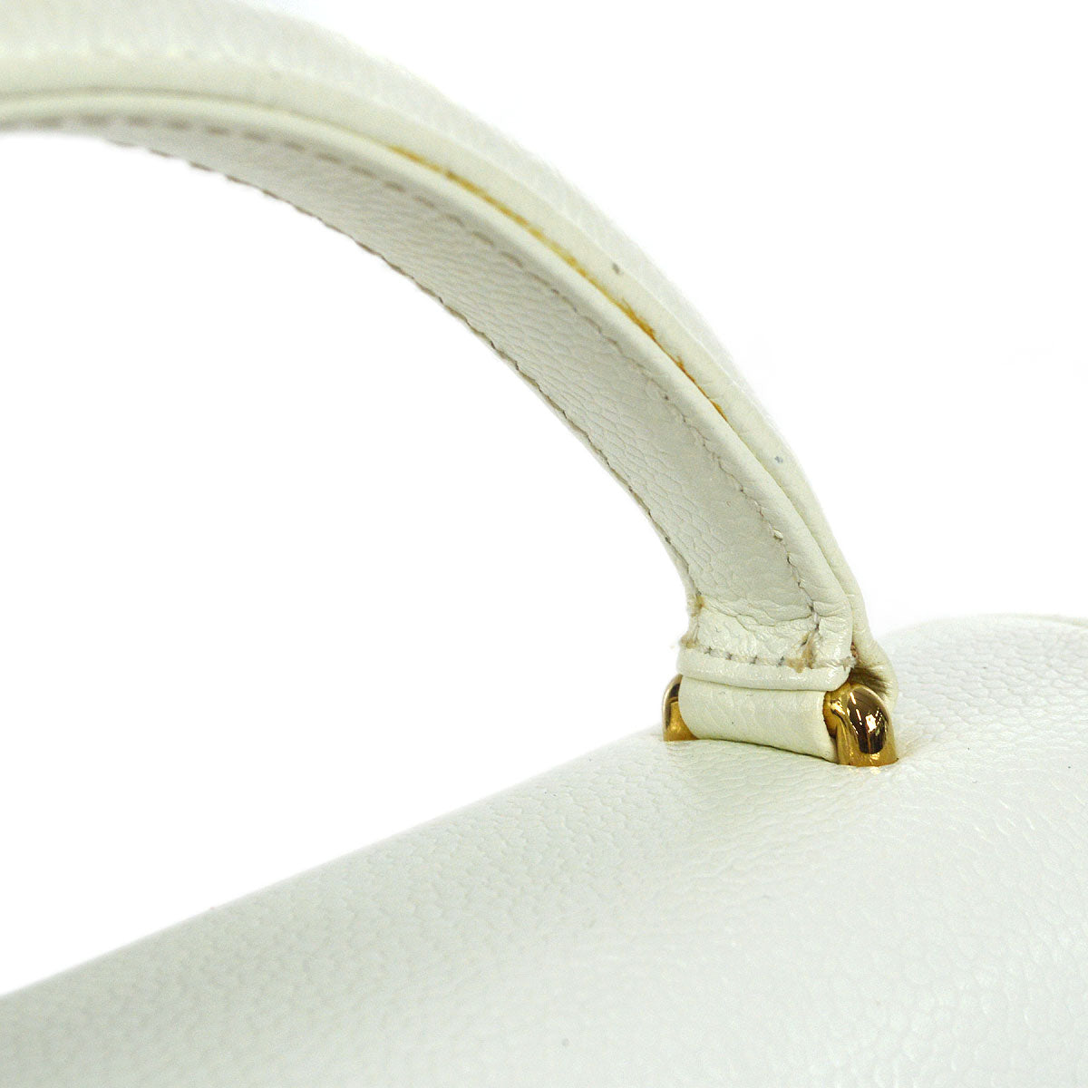 CHANEL 1997-1999 Kelly 25 White Caviar