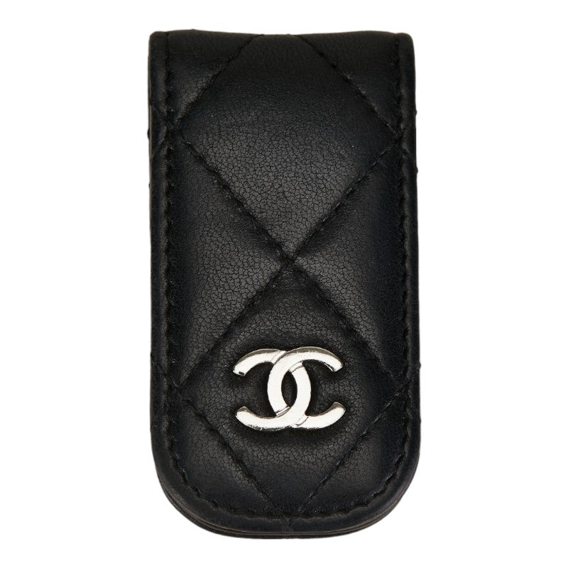 Chanel Coco Matrasse Money Clipper Black Leather  Chanel