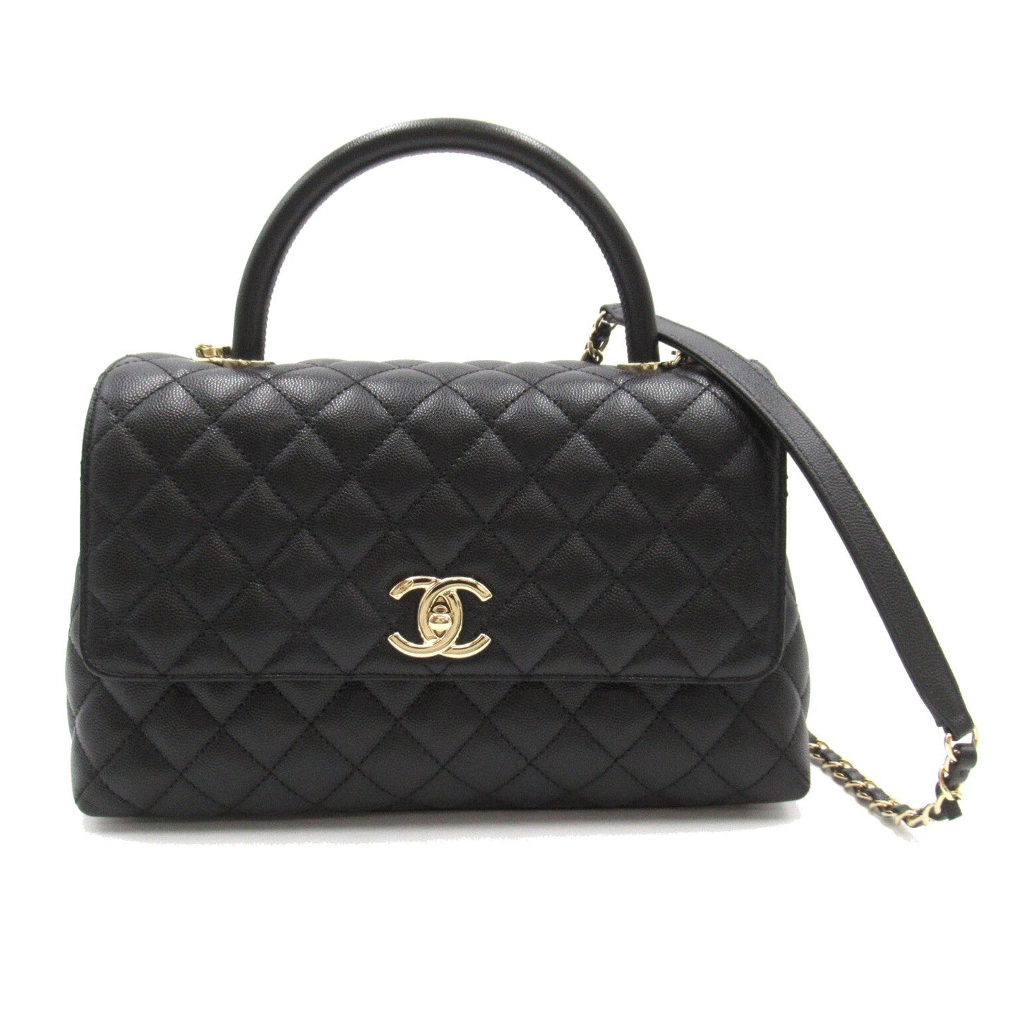 Chanel Coco Handler 2w Shoulder 2way Shoulder Bag Caviar S  Black A92991