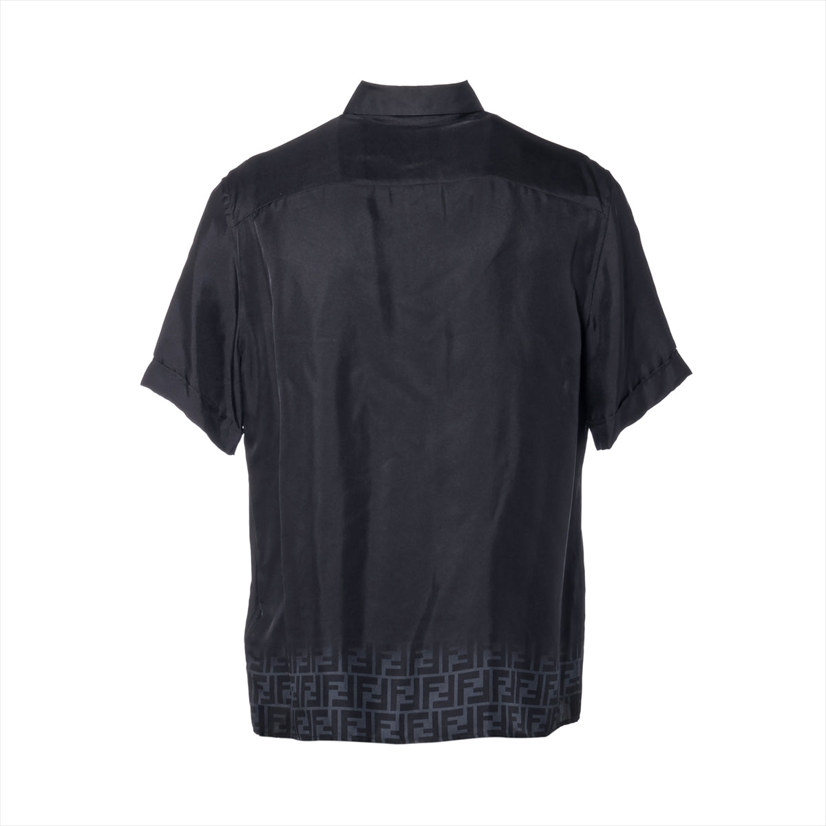 Fendi Zucca 20 Years Silk Shirt 38  Black FS0795 Half-Handy