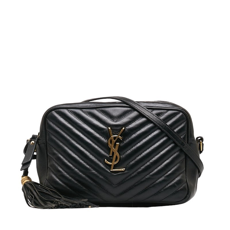 Saint Laurent Lou Cassandra V Stick Tasel  Shoulder Bag Camera Bag 520534 Black Leather  Saint Laurent