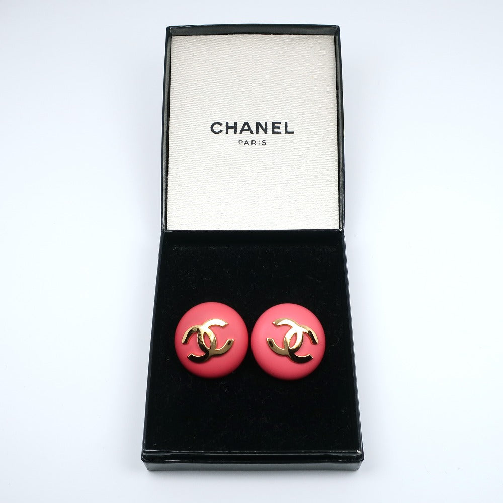 Chanel Chanel Coco Mark Earring Vintage G Mesh  1989 Pink 24  24.4g Coco Mark