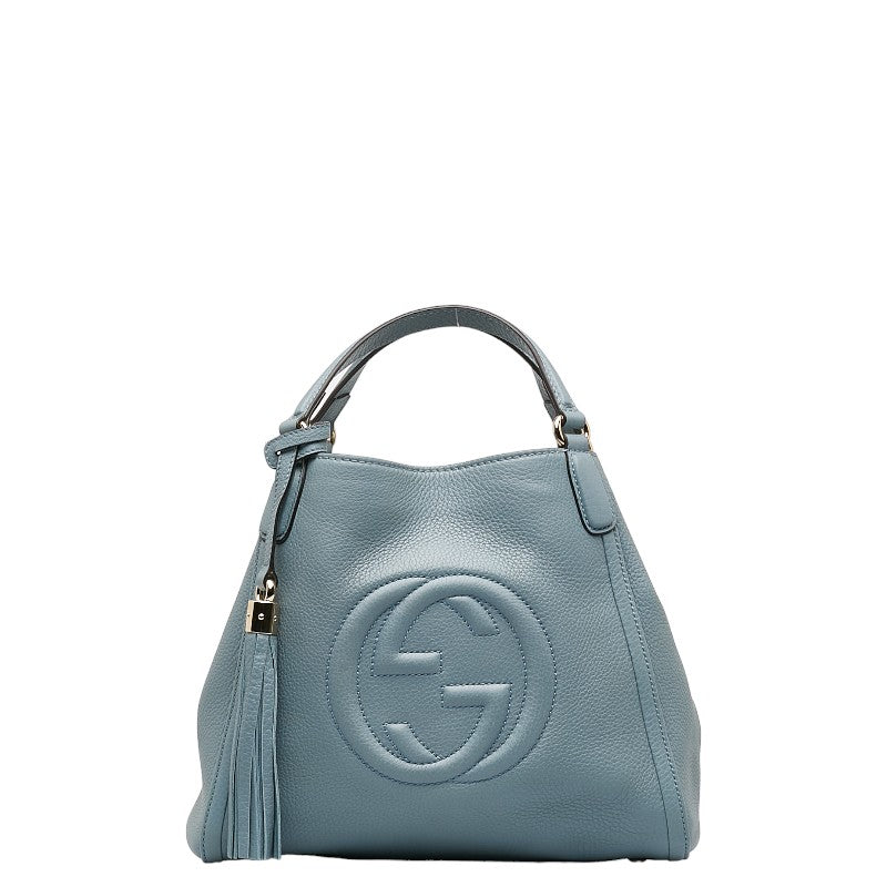 Gucci Soho Handbag Shoulder Bag 2WAY 336751 Blue Leather Women's