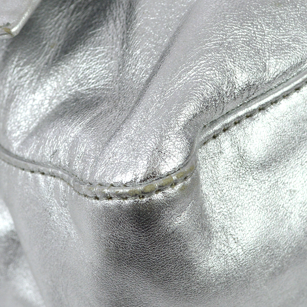 Fendi Silver Mamma Baguette Handbag