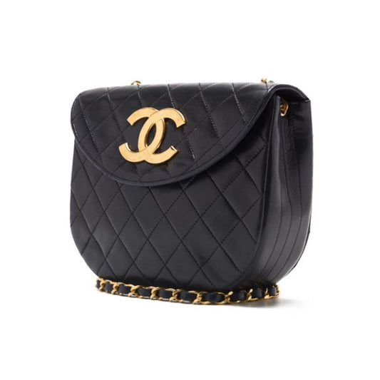 CHANEL DECACOCO ROUND FLAPP PUSH LOCK CHAIN SHOULDER Lambskinkin BLACK (GOLDEN GOLD) SHOULDER BAG MINICULAR SHOULDER BAG LADY SHOULDER BAG LADY HYBRAND ONLINE