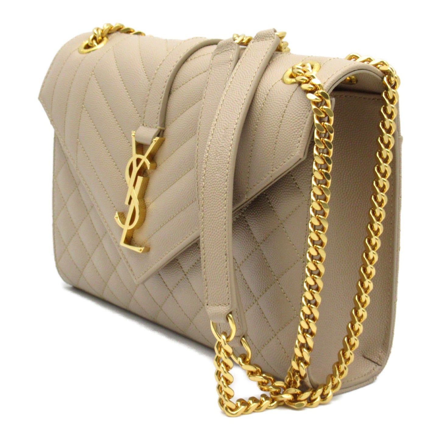 Saint Laurent Chain Shoulder Bag Leather Bag Beige  600185BOW912721