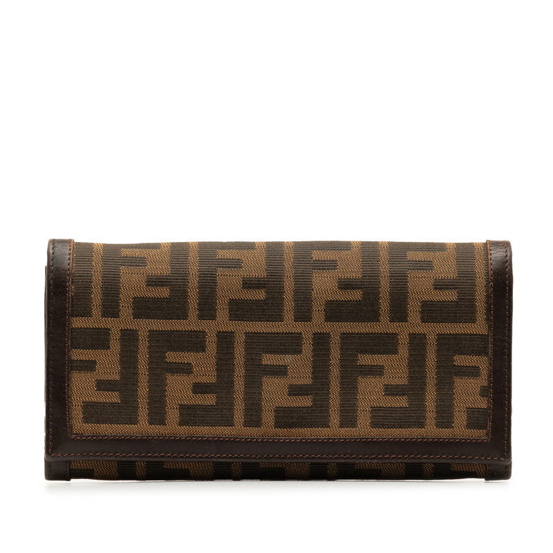 Fendi Zucca Long Wallet 30851 Brown Canvas Leather  Fendi