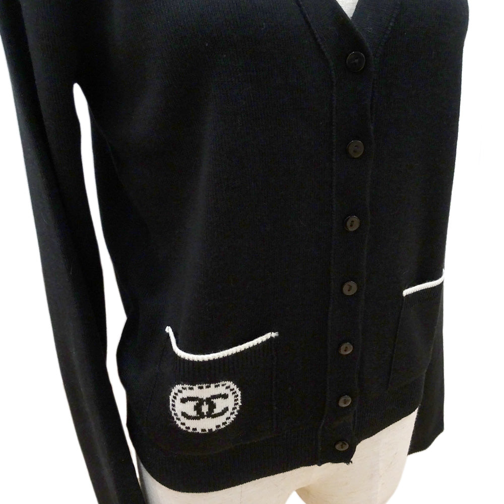 CHANEL CARDIGAN VNEC Staff Uniform U02425K02147 94305 Black 36 S Size Wool Acrylic  Tops Clothes Beauty