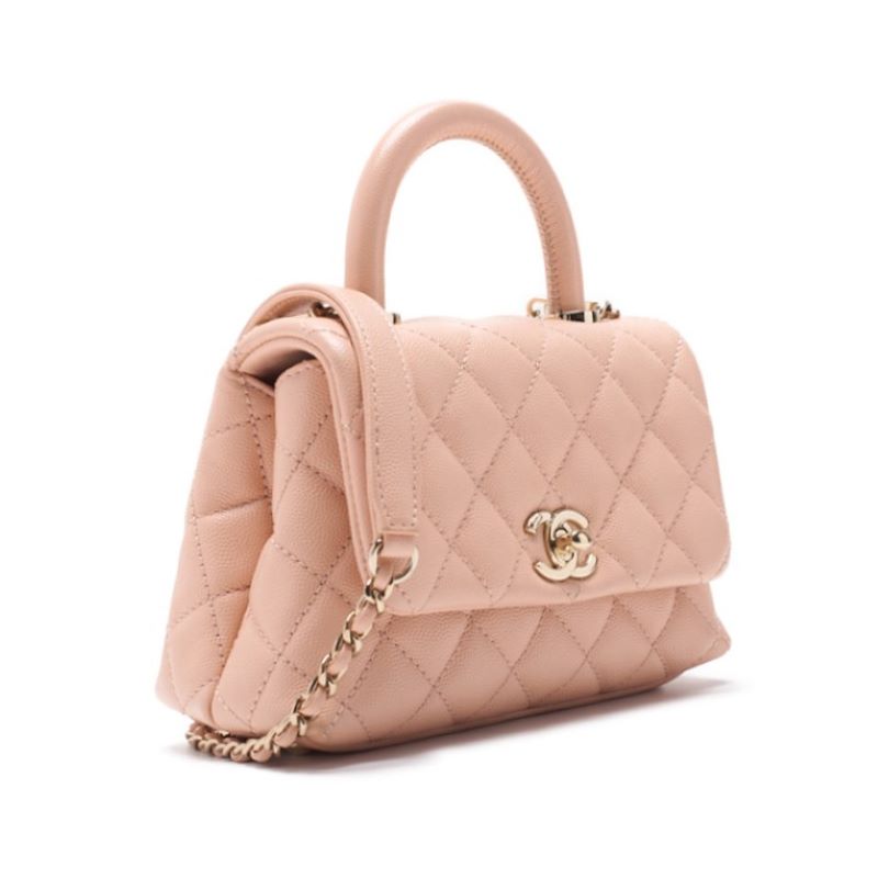 CHANEL Matrasse Coco Mini Handle 2WAY Handbag Caviar S Pink Ladies