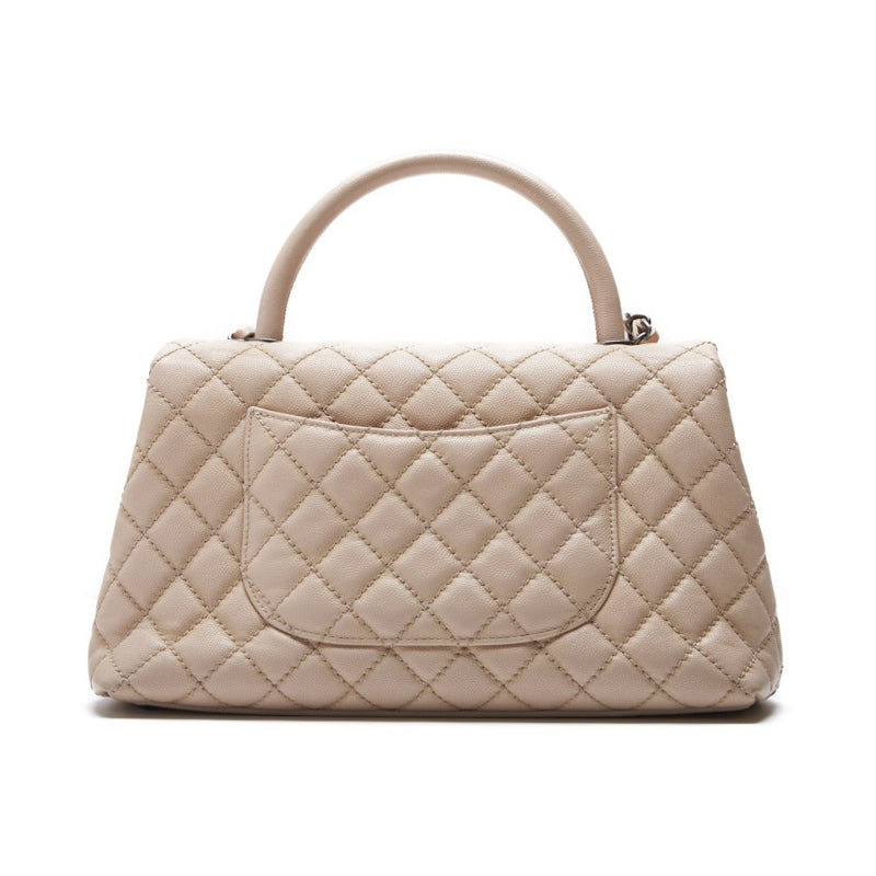 CHANEL Matrasse Coco Handle 2WAY Handbag Caviar S Ivory (Silver G) Handbag  Shoulder Bag Lady Bag Hybrid 【 Delivery】 Honeymoon Online