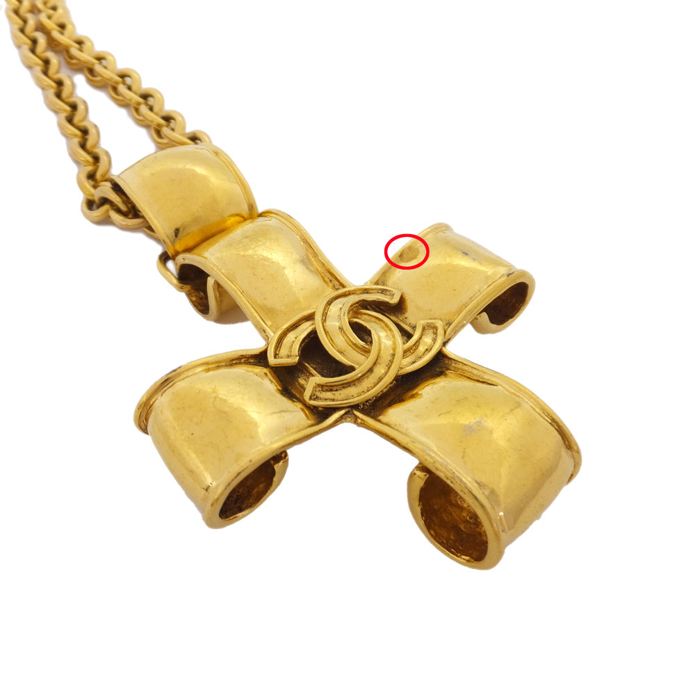 【Chanel】Chanel necklace g cross CC Coco 94P accessories long pendant fashion ladies small necklace square quality weda