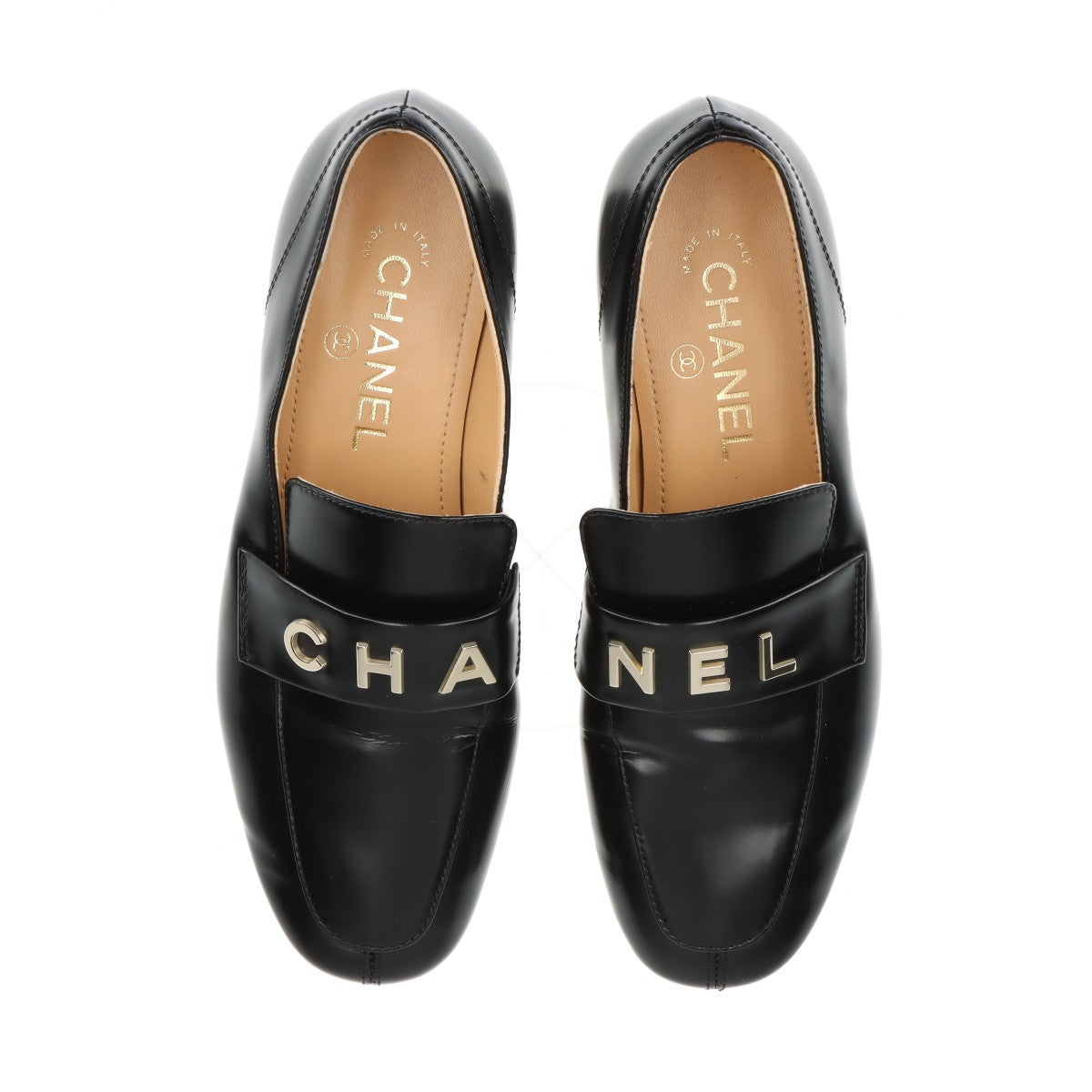 Chanel Coco Leather  36.5C  Black G45123 Logo  Footprints on the Insole