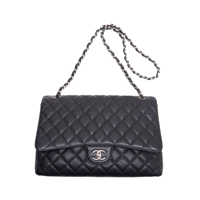 CHANEL Deca Double Flap Chain Shoulder Caviar S Black (Silver G ) Shoulder Bag Mini Shoulder Bag  Bag Hybrid 【 Delivery】 Netherlands Online