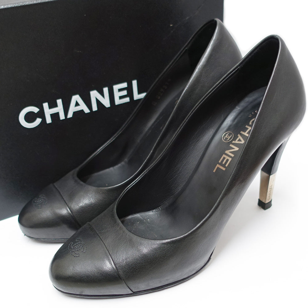 Chanel Pumps Black G29379 Leather Women's Shoes