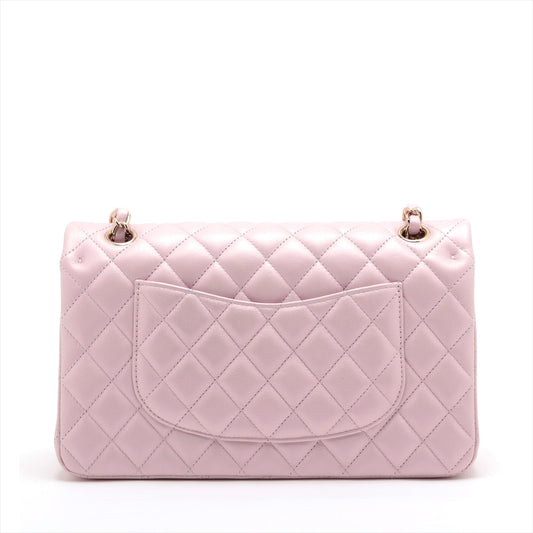 Chanel Matrasse 25  Double Flap Double Chain Bag Metallic Pink G  31st A01112