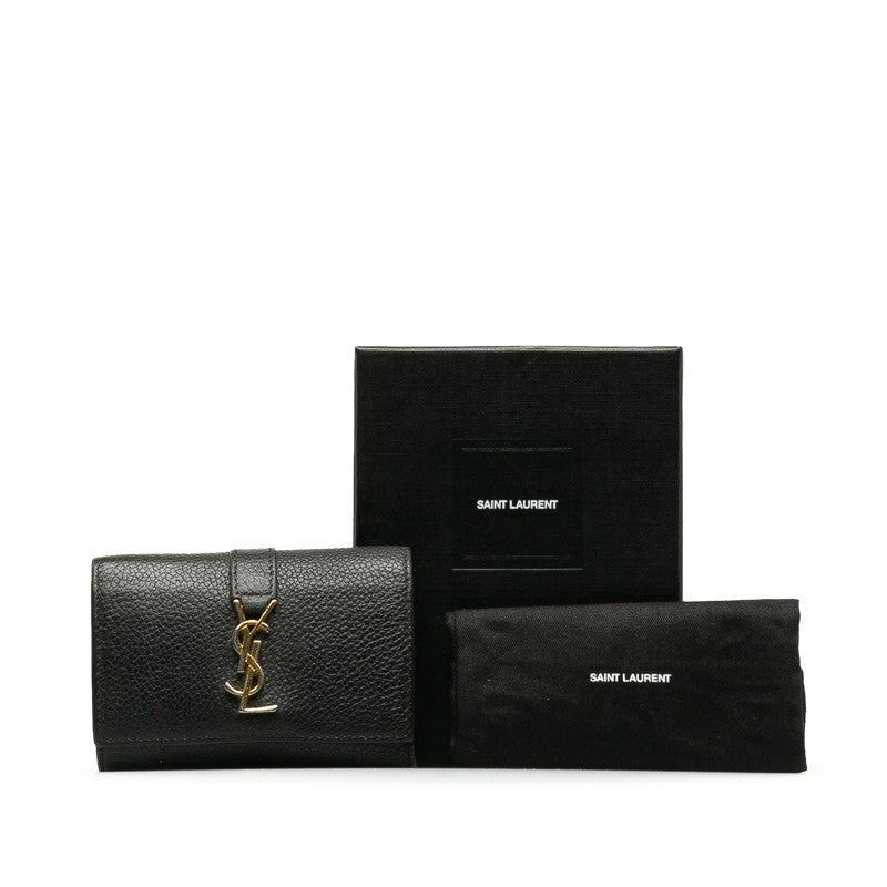 Saint Laurent 6 Key Holder in Grain Calf Leather Black 613334