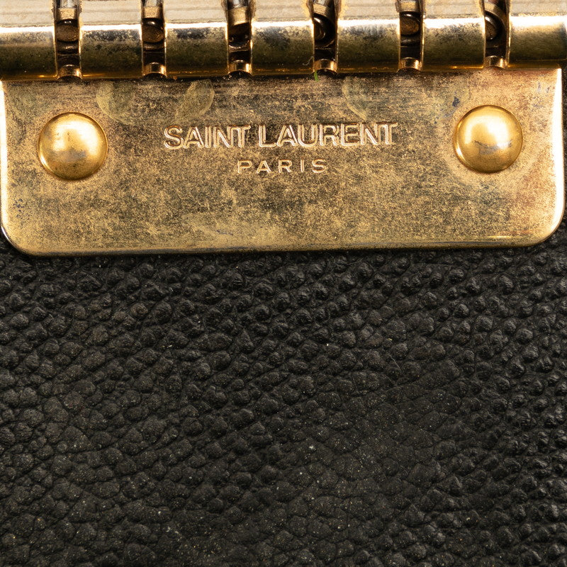 Saint Laurent 6 Key Holder in Grain Calf Leather Black 613334