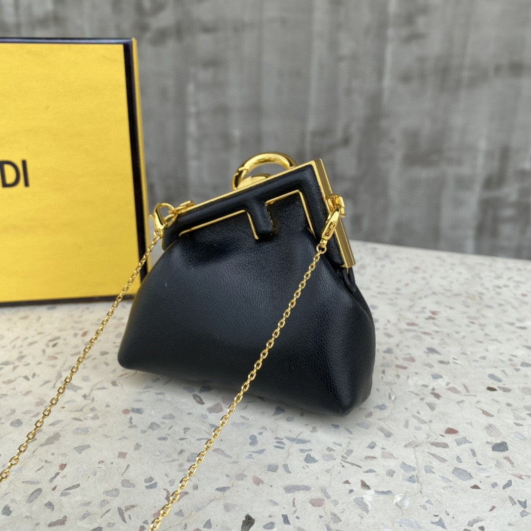 Fendi Nano Fendirst Charm Black Bag For Woman 10cm/4in