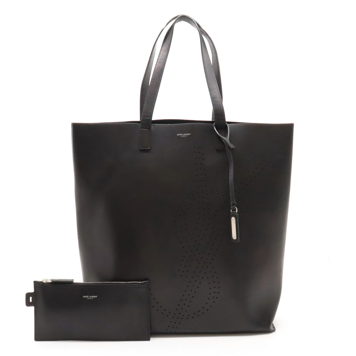 Saint Laurent Shopping Tote Bag Calfskin Black 396906