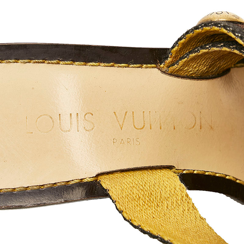 Louis Vuitton Sandals Leather/Candy Black Brown Ladies