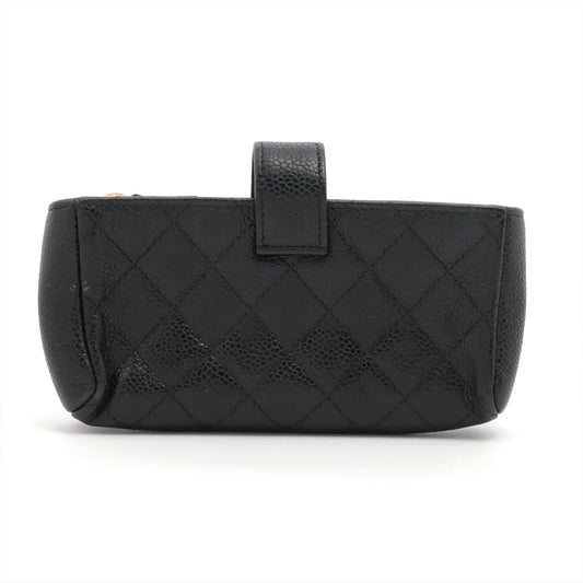 Chanel Matrasse Caviar S Pouch Black G  20th