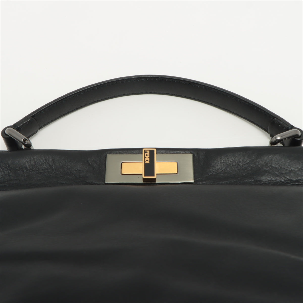 Fendi Peekaboo Lodge 2WAY Handbag Black 8BN210