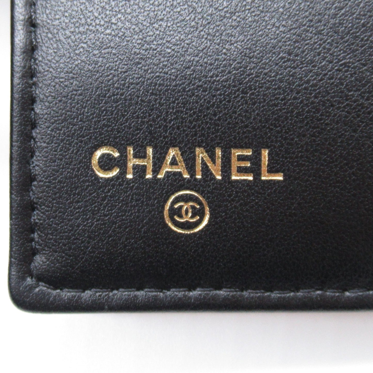 Chanel Three Fold Wallet Three Folded Wallet Caviar S  Beige Black